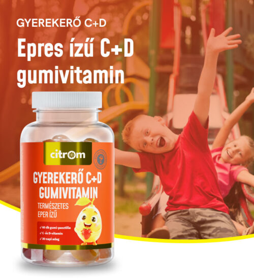 GYEREKERŐ C+D gumivitamin természetes eper ízzel (6Odb)